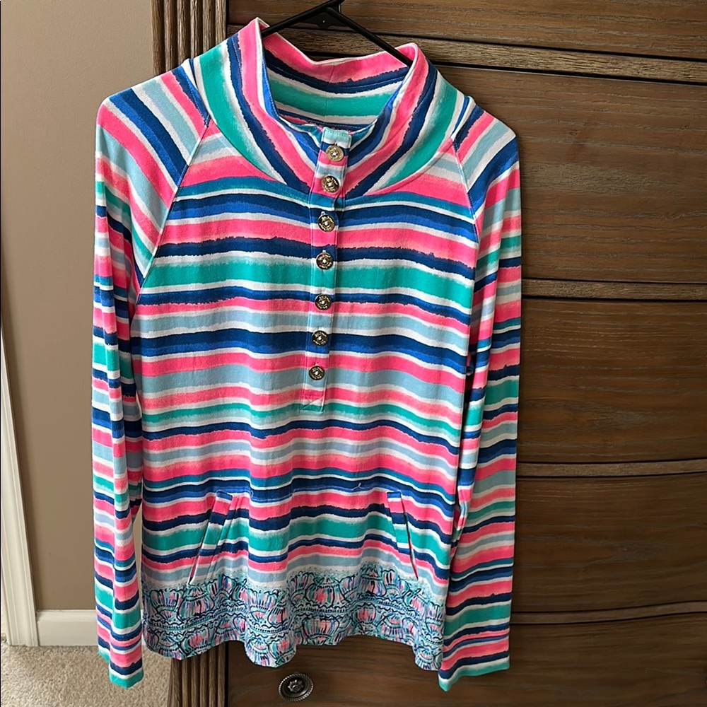 Lilly Pulitzer Pink and Blue Striped Top